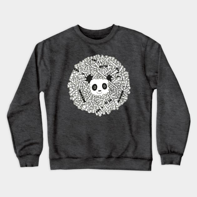 Panda and bamboo Crewneck Sweatshirt by conshnobre